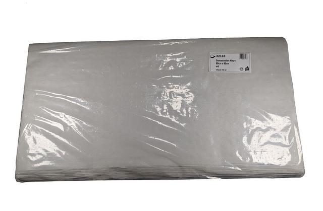 Damast Vellen 40grs 80x80cm wit (Doos 250 stuks)