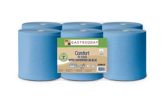 Midi poetsrol 1 laags blauw 300 meter x 20cm