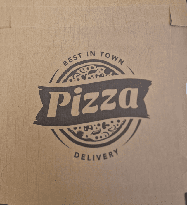 Pizzadoos bruin bedrukt 32x32x4cm (100 stuks)