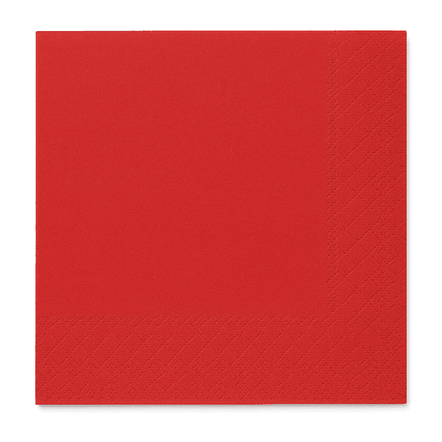 Servetten 24x24cm 1-laags 1/4 vouw Rood (Doos 4000 stuks)