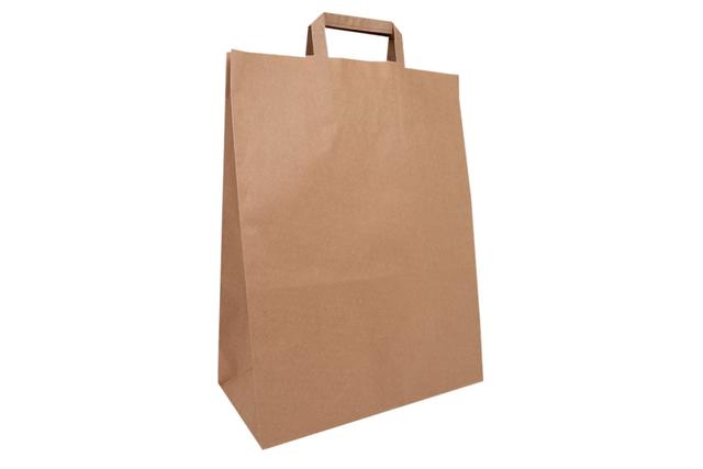 Papieren draagtas 320x150x430mm Ebr Bruin (Doos 250 stuks)