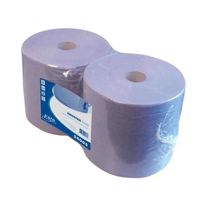 Industrierol Blauw Recycled 2-laags 26cm x 380mtr (Pak 2 rol)