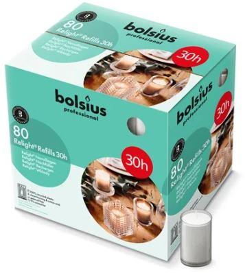 Bolsius Relight Refill Kaarsen PLUS 30 uur Grijs (Doos à 80 stuks)
