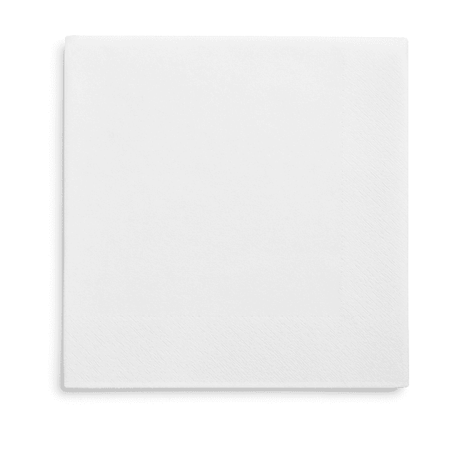 Servetten 24x24cm 1-laags 1/4 vouw Wit (Doos 4000 stuks)
