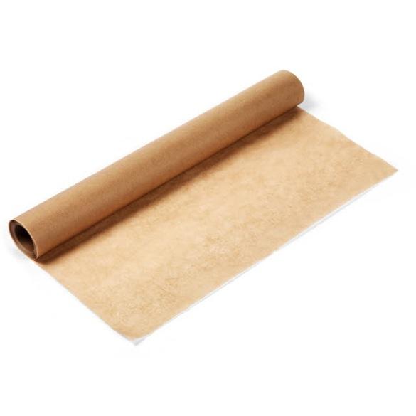Bakplaat papier op rol, bruin ongebleekt, 38cm x 25mtr 
