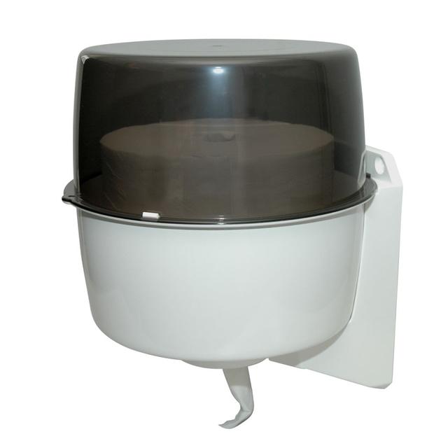 Euro Uniboxdispenser voor industrierollen 46x39x40cm Wit met rookglas kap