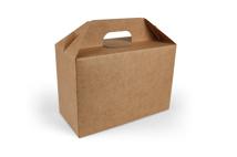 Lunchbox, karton 26,5x12,8x18cm Bruin onbedrukt (Pak 25 stuks)
