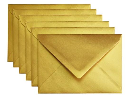 Envelop 114x162mm Goud 