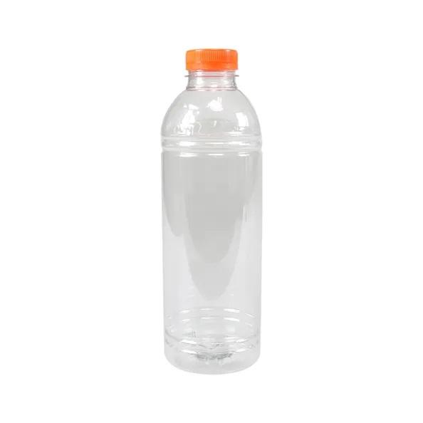 Fles Transparant 1000cc PET Gedopt met Oranje dop (Doos 70 stuks)
