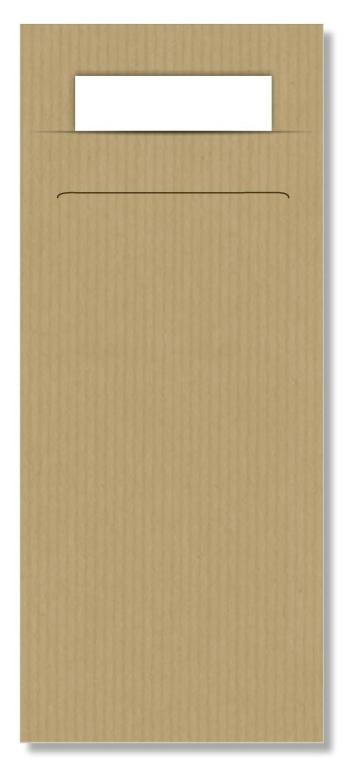Bestekzakje / pochetto, kraft, servet wit, doos 500 stuks.