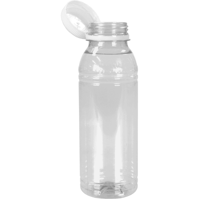 330 ml PET fles 25% RPET GEDOPT transparant 38mm (Doos 240 stuks)
