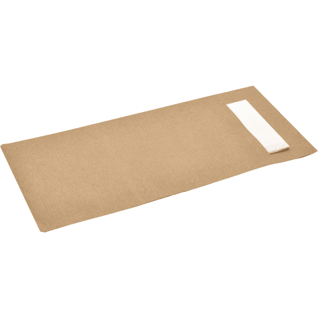 Bestekzak KRAFT met servet Bruin 2-laags (Doos 600 stuks)