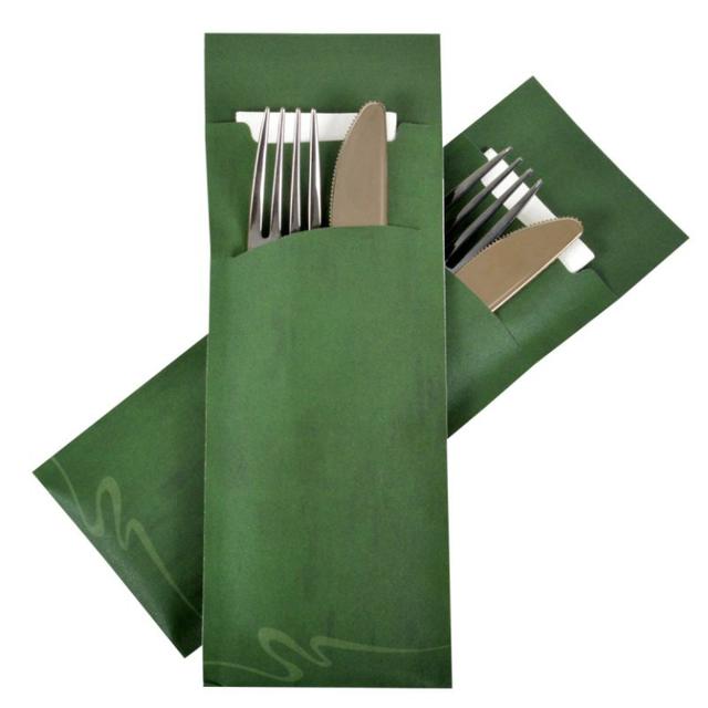 Bestekzak POCH-LAR-006 Groen met airlaid servet ( 325 stuks )