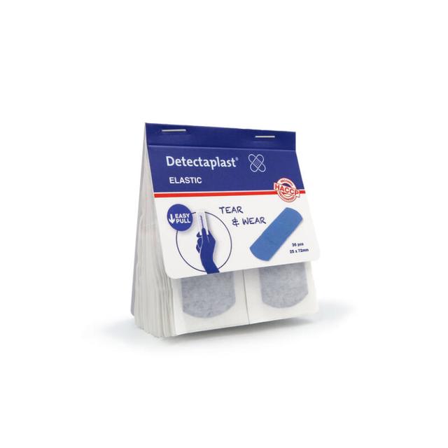 Detectaplast Tear & Wear Pleister 25 x 72mm navullling SUPERSTRETCH (Pak 36 stuks)