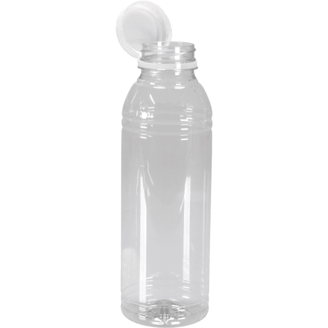 1000 ml PET fles 25% RPET GEDOPT transparant 38mm (Doos 76 stuks)